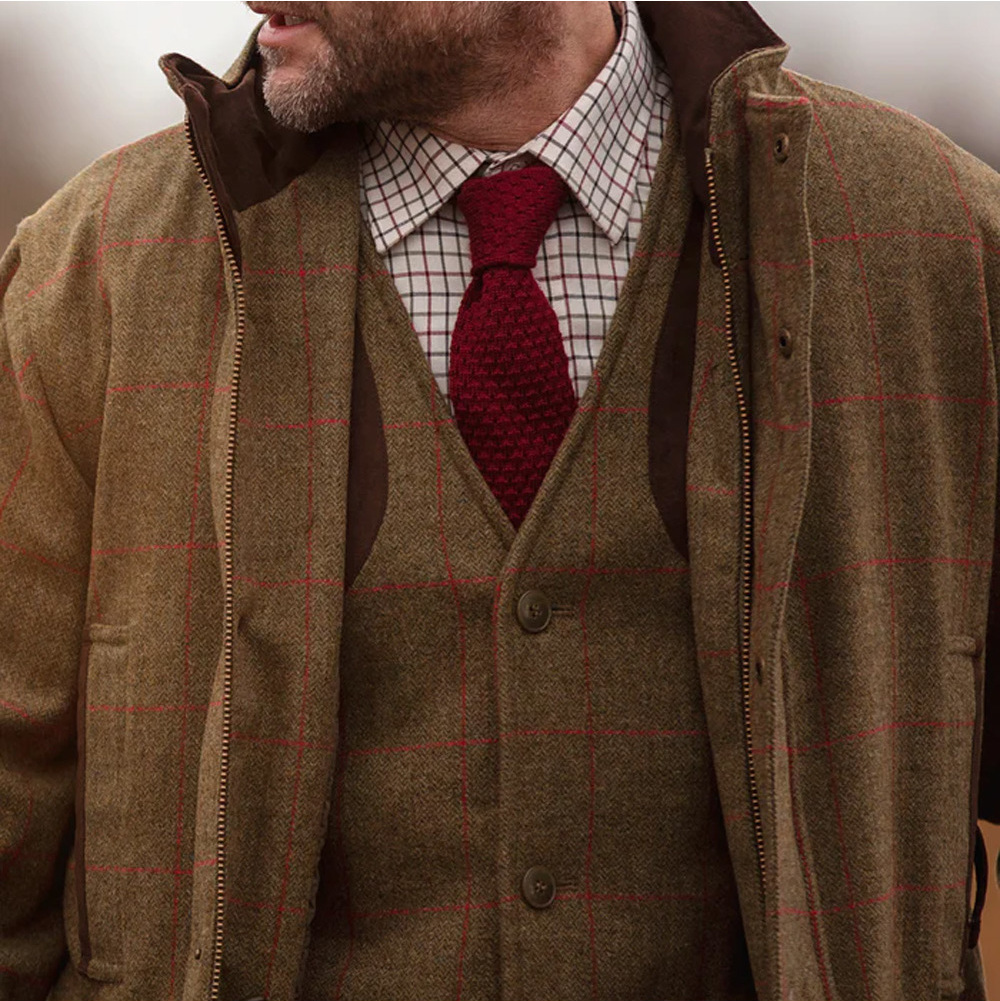 2026 Alan Paine Herren Combrook Tweed Weste COMGWCT - Sage